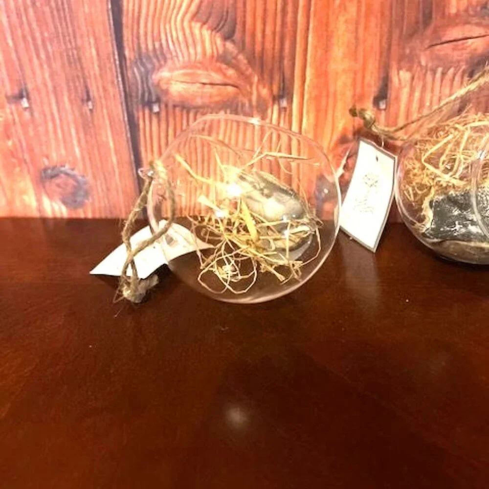 Decorative Glass Hanging Animal Ornaments Set of 2 hedgehog and‎ squirrel